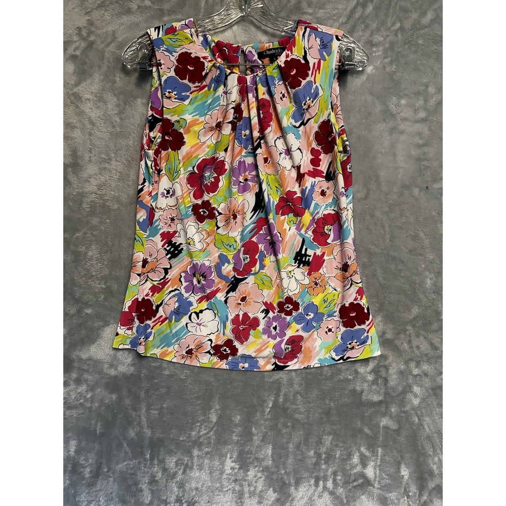 Chadwicks‎ of Boston Sleeveless Top Women Medium Multi-Color Excellent Floral